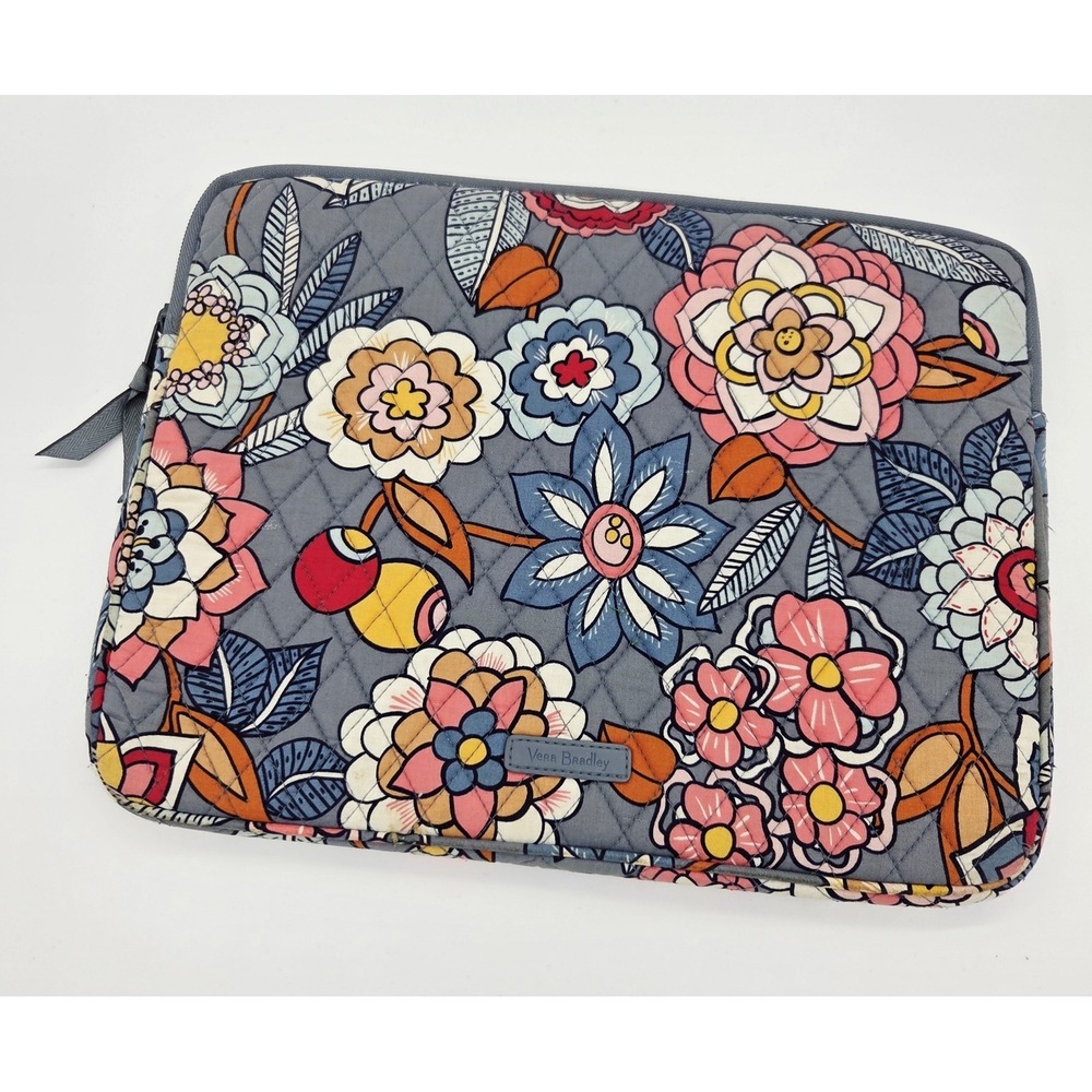 Vera Bradley Laptop Sleeve Tropical Evening Quilted Floral 14 in X 11 in - Picture 2 of 8